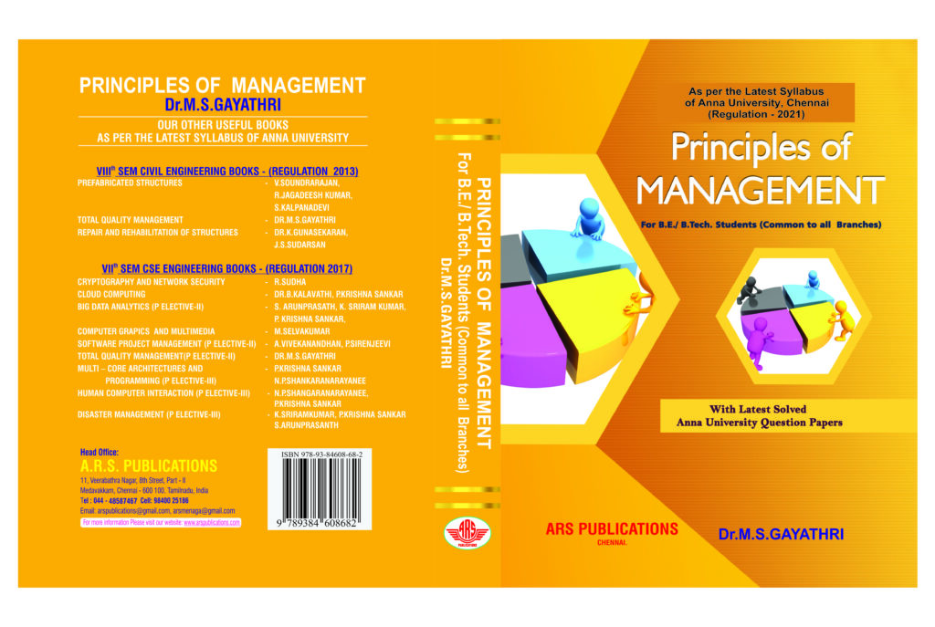 PRINCIPLES OF MANAGEMENT ( ELECTIVE - MANAGEMENT ) - ARS Publications