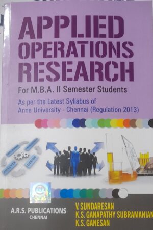 Applied operations research (M.B.A)